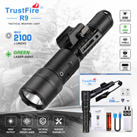 Lampe tactique sous-barillet TrustFire R9 2100 lumens avec laser vert, rechargeable Type-C, IPX6, torche LED pour la chasse