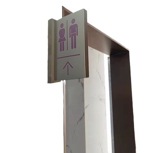 Letrero de acero inoxidable para baño, 8 x 14 cm, letrero direccional para inodoros para hombres y mujeres, para centros comerciales y hoteles - Product Image 5