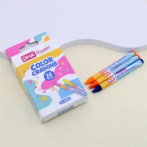 2024 New School Stationery Set 24 Colors Customized Wax Crayon Set For Kids