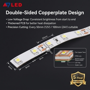 Bande LED flexible 12V 24V SMD 3528 60 LED/m haute luminosité pour la décoration intérieure – Vente en gros - Product Image 3