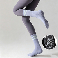 Chaussettes de yoga tricotées antidérapantes en silicone pour femmes, chaussettes de sport respirantes et écologiques pour la danse et le fitness en intérieur