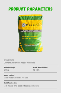 <span class=keywords><strong>Mortier</strong></span> <span class=keywords><strong>de</strong></span> réparation <span class=keywords><strong>de</strong></span> sol et <span class=keywords><strong>de</strong></span> route Dessini Waygo à auto-nivellement, vert, à durcissement rapide, résistant à l'eau, à haute résistance, composite <span class=keywords><strong>de</strong></span> ciment - Product Image 6