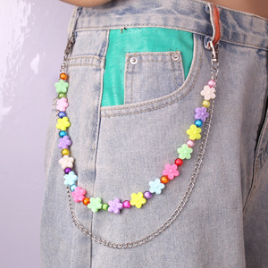 Cadena de cintura de doble capa de acrílico y metal estilo punk hip hop casual unisex YueliButterfly - Product Image 2