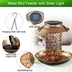 Vente en gros IP65 LED solaire mangeoire à oiseaux ornement suspendu pour décoration de jardin lumières solaires extérieures - Product Image 2