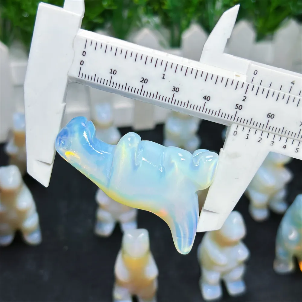 Wholesale crystal crafts animal carving product 5 cm cute baby opal dinosaur decoration statue for children gift