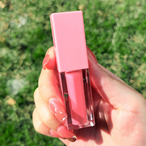 Tube de packaging pour brillant à lèvres transparent, vide, violet, à paroi épaisse, avec applicateur bâtonnet <span class=keywords><strong>rose</strong></span> et embout plat carré, personnalisable avec logo, 5ml 10ml - Product Image 6