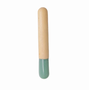 wood handle natural jade green aventurine <b>massage</b> stick - Product Image 1