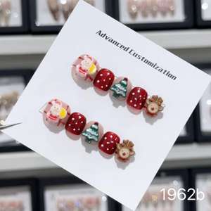 Uñas Acrílicas Hechas a Mano <span class=keywords><strong>de</strong></span> Alta Calidad, Reutilizables, Diseño Cuadrado Corto, Cobertura Completa, Uñas Artificiales <span class=keywords><strong>para</strong></span> Niños, Marca Privada - Product Image 4