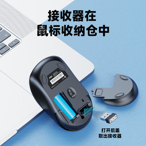 AOC MS320 เมาส์ไร้สาย 2.4G ออปติคอลตามหลักสรีรศาสตร์สำหรับมือขวาสำหรับแล็ปท็อปเดสก์ท็อปสำนักงานใช้ในบ้าน - Product Image 5