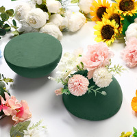 Mousse Florale Sèche Verte Hémisphérique en Bloc Sphérique pour Arrangement de Fleurs Artificielles, Plantes et Bouquets, Décoration Maison