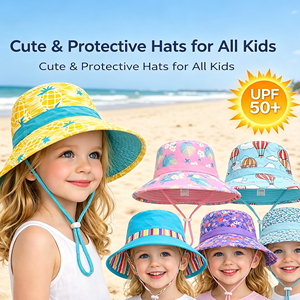 Chapeau Bob pour Enfants Respirant et Réglable – Casquette <span class=keywords><strong>d</strong></span>'Été Pliable Multicolore avec Protection Solaire – Chapeau de Pêcheur Anti-UV - Product Image 6
