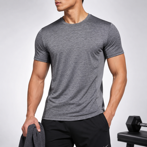 Men’s Short Sleeve Sports <b>Tee</b> Customizable Logo OEM ODM Breathable Training Gym Fitness Casual Activewear Top - Product Image 2