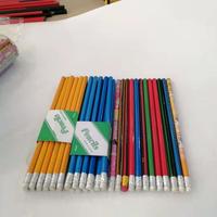 Ensemble de crayons en bois HB à pointe dure pour le bureau et l'école avec logo personnalisé, forme hexagonale et ronde, cadeau promotionnel