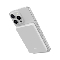 Batterie externe magnétique sans fil Li-Polymère 5000 mAh, sortie PD 20W Type-C, entrée 18W, portable 2-en-1 pour deux appareils simultanément
