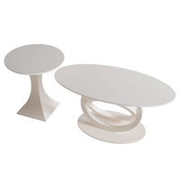 Table basse ovale moderne en pierre frittée décorative pour petit balcon, salon, mobilier de maison