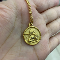 Collier avec pendentif en or 14k 18k, bijou personnalisé avec symbole de demi-cercle torsadé en acier inoxydable