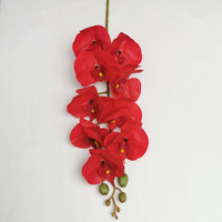 IFG Excellente qualité supérieure, fleurs d'orchidées artificielles en latex à toucher réel, 110 cm, faites à la main pour Noël, la Saint-Valentin, Pâques