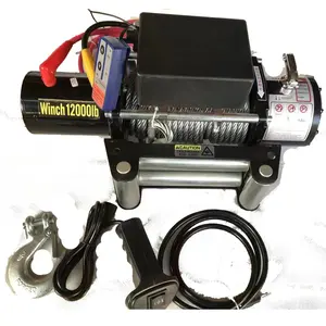 Cabrestante de acero de 50M, 12V, 24V, doble tambor de gasolina, motor diésel de 5 toneladas