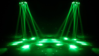 Six bras Mini Moving Bee Eye LED faisceau de lumière Laser vert rouge et RGBW émettant des couleurs pour Disco Party Stage DJ Dance Floor