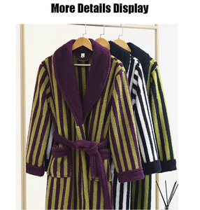 <span class=keywords><strong>Accappatoio</strong></span> di Lusso in Pile Corallo, <span class=keywords><strong>Set</strong></span> Regalo <span class=keywords><strong>Uomo</strong></span>/<span class=keywords><strong>Donna</strong></span>, Regalo di Compleanno, con Cintura Regolabile, Scollo a V, Traspirante, Logo Frontale - Product Image 5