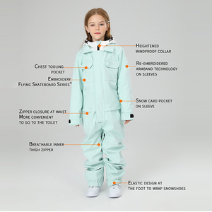 Kids Ski Overalls Snow Suit <strong>Winter</strong> Outdoor Boys Girls Ski Suit Waterproof Windproof Snowboard Suit Children Jumpsuit Warm - Product Image 2