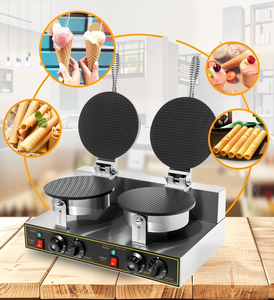 Machine à gaufres croustillantes en acier inoxydable pour la crème glacée, gaufrier électrique pour bubble tea et snack-bars - Product Image 1