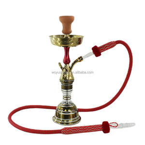 Shisha exotique en or Arabie Saoudite Hookah Portable Golden Sheesha Glass Hukkah avec <span class=keywords><strong>valise</strong></span> - Product Image 1