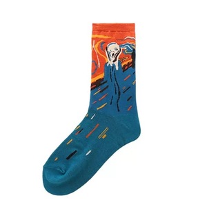 Calcetines divertidos noche estrellada invierno Retro personalidad arte Van Gogh Mona Lisa pintura famosa hombres aceite gran oferta calcetines coloridos - Product Image 5