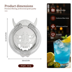 Colador Hawthorne para Cócteles, Colador de Bar con Acabado de Acero Inoxidable Espejado de Alta Densidad, Colador para Bebidas - Product Image 2