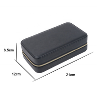 MoyaMiya Boîte de voyage en cuir de galets PU avec logo personnalisé Boîte de rangement pour bijoux à fermeture éclair Bracelets Boucles d'oreilles Conteneur portable pour bijoux