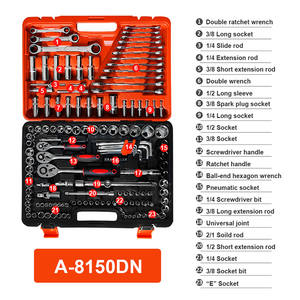 Juego de herramientas de mano de reparación de automóviles, conjunto de combinación de enchufe <span class=keywords><strong>Dr</strong></span> para coche, 150 ", 1/4", 1/2 Uds. - Product Image 2