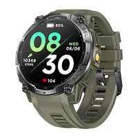 Montre connectée GPS K76A pour hommes et femmes, écran AMOLED 1,43 pouces, boussole intégrée 6 satellites, lampe de poche, robuste, tracker de fitness pour l'extérieur