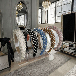 Diademas de Esponja Coloridas de Moda, Diadema Vintage con Pedrería, Accesorios para el Cabello Grueso, 16x4cm - Product Image 3