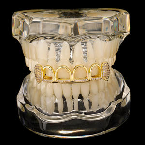 Vente chaude Hiphop Or <span class=keywords><strong>Dent</strong></span> Ensemble Dents Halloween Cadeau Drôle HIPHOP Creux Micro Incrustation Moissanite Grillz <span class=keywords><strong>Pas</strong></span> <span class=keywords><strong>Cher</strong></span> - Product Image 6