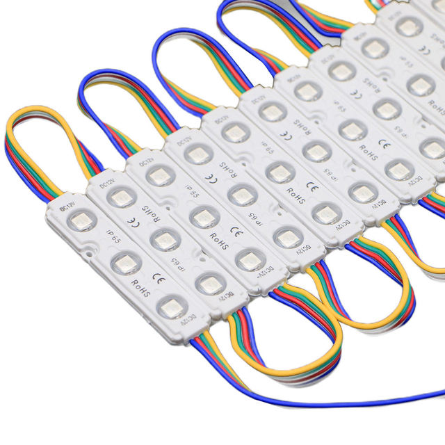 5 Years Warranty DC12V Epistar SMD5050 160 Degree Lens RGB LED Module IP67 Waterproof High Brightness Advertisement Lighting