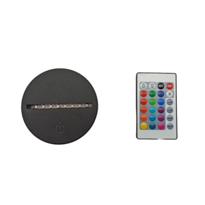 16-Color 3D LED Nightlight <b>Stand</b> with USB Charging Cable & Remote <b>Control</b> ABS Modern Multicolor Base - Product Image 1