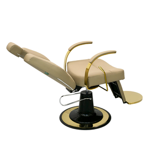 Silla de Estilismo Moderna de Lujo para Salón 360 °   Sillón de <span class=keywords><strong>Barber</strong></span>ía Giratorio con Elevación Hidráulica y Tapicería de Cuero Genuino para Salón de Belleza - Product Image 4