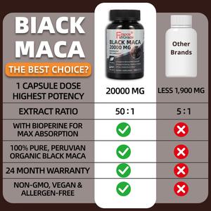 Maca Negra de Alta Calidad, 60 Cápsulas Vegetales, Apoya la Salud, Antioxidante, Gelatinizada, para Hombres y Mujeres, Extractos de la Planta de Maca - Product Image 5