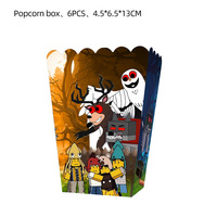 Boîte à popcorn sur le thème des dessins animés transfrontaliers, décorations de fête, boîte à collations de fête, fournitures pour fête d'anniversaire