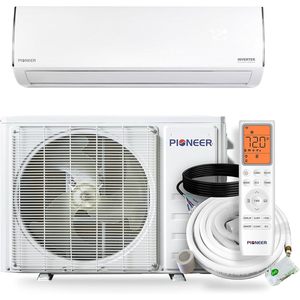 Aire Acondicionado Mini Split sin Ductos Pioneer, 11500 BTU, 17 SEER2, Bomba de Calor Inverter, 115V, Blanco, Kit de 16 Pies - Product Image 1