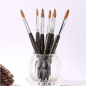 Mango de madera de calidad superior Pure 100% <span class=keywords><strong>Kolinsky</strong></span> Professional Black Tamaño <span class=keywords><strong>original</strong></span> #<span class=keywords><strong>8</strong></span> ~ 20 Pinceles acrílicos para decoración de uñas - Product Image 5