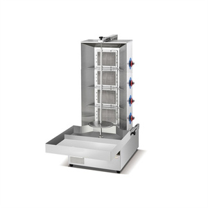 Machine à kebab verticale au gaz pour la restauration rapide, équipement de grillade avec 4 brûleurs - Product Image 1