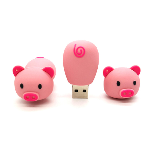 Novelty Pink Piggy Shape Design 32GB USB Flash Drive Cute Memory Stick Thumb Drive Pendrive Cartoon Jump Drive Gift