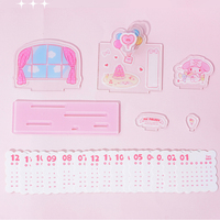 Pas de frais de moule Conception libre de votre figurine d'impression UV découpée personnalisée logo de marchandises d'anime calendrier de support d'anime en acrylique clair mignon
