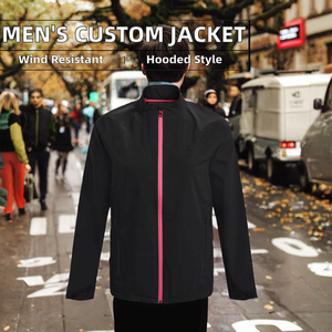 Factory-Made Casual Winter <b>Jacket</b> for <b>Men</b> High Quality Customized Zipper <b>Canvas</b> Long Sleeves Hooded Collar Breathable Windproof - Product Image 2
