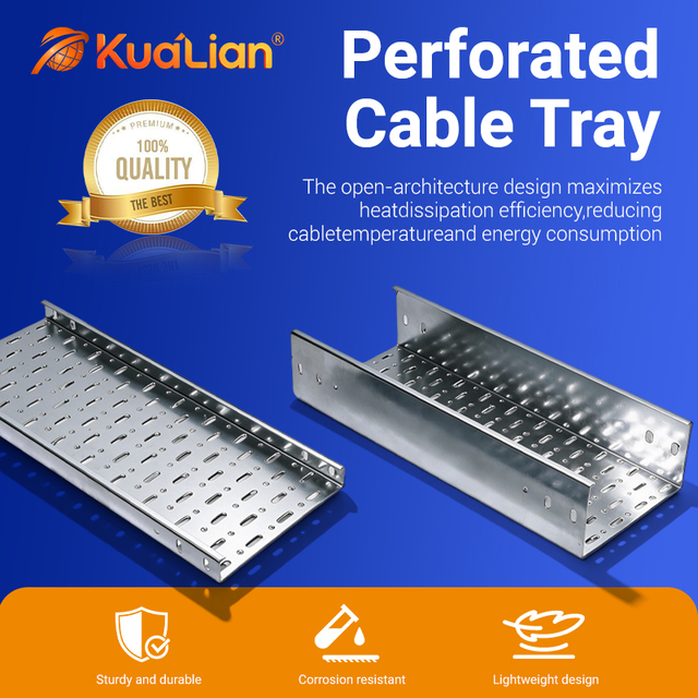 KUALIAN Heavy Duty Outdoor Perforated Cable Tray Hot Dip Galvanized Steel Cable Management Solution