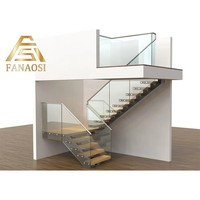 Escalier suspendu en structure acier invisible, module personnalisé, marches flottantes