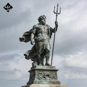 Statua Classica di Poseidone in Bronzo Fuso con Tridente per Ornamento Paesaggistico di Parchi Costieri - Product Image 3