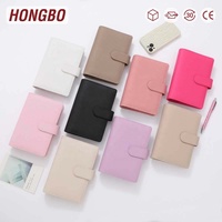 Hongbo Best Seller – Couverture de carnet A6 en cuir grainé gaufré 43 couleurs, avec anneaux dorés de 30 mm, style spirale, prêt à expédier