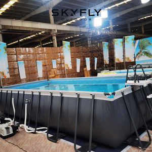 <span class=keywords><strong>Piscine</strong></span> hors sol portable avec structure métallique stable pour jardin, terrasse et loisirs en plein air - Product Image 2
